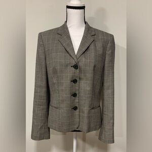 Lauren Ralph Lauren Womens 12 Wool Blazer Jacket Houndstooth Plaid Lined